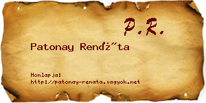 Patonay Renáta névjegykártya